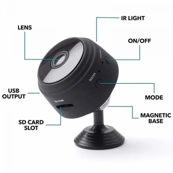 A9 Mini WiFi Wireless Camera – Rechargeable Indoor IP Security Camera with Night Vision & Voice Recording