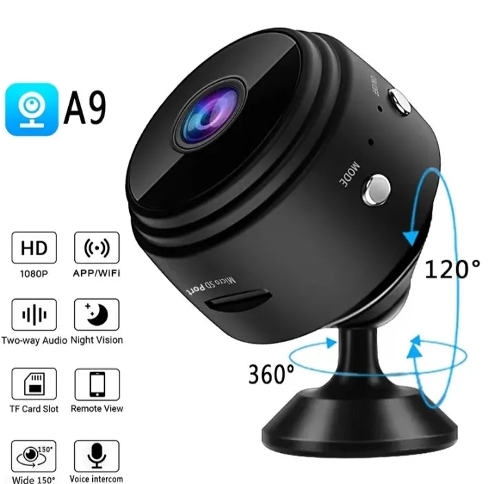 A9 Mini WiFi Wireless Camera – Rechargeable Indoor IP Security Camera with Night Vision & Voice Recording